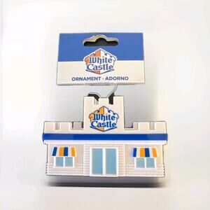 White Castle Decoupage Holiday Christmas Ornament White by Ruz New With Tag